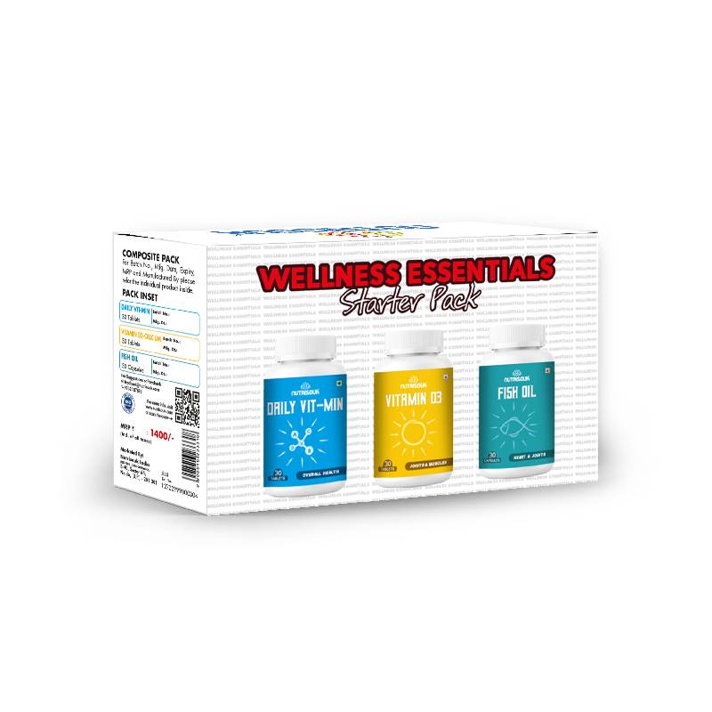 1 Wellness Starter Pack Fish Oil, Calcium & Vitamin D, Multivitamin, 30 Each - Image 1
