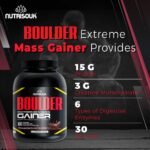 Boulder Mass Gainer 3 Kg (6.6 LBS) 30 Servings, with 15 g Protein, Creatine & Taurine - Image 2